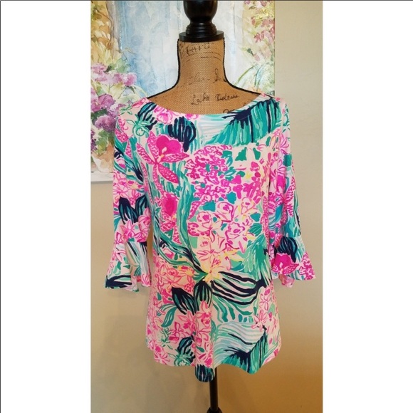 Lilly Pulitzer Tops - Lilly Pulitzer Fontaine Multi Via Floral Top